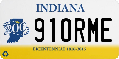 IN license plate 910RME
