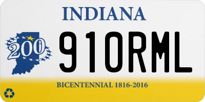 IN license plate 910RML