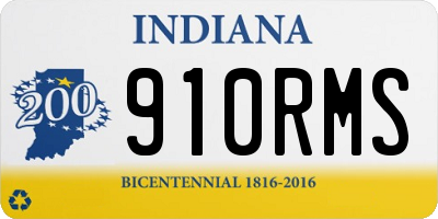 IN license plate 910RMS