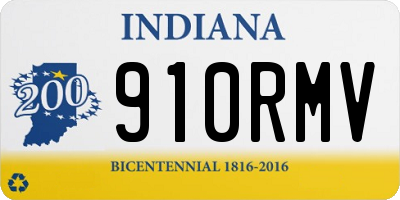 IN license plate 910RMV