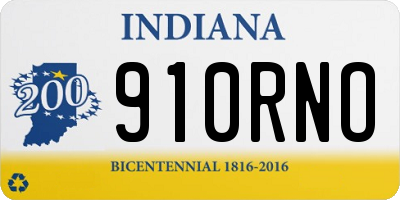 IN license plate 910RNO