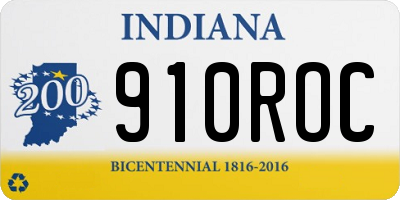 IN license plate 910ROC