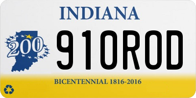 IN license plate 910ROD