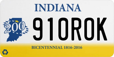 IN license plate 910ROK
