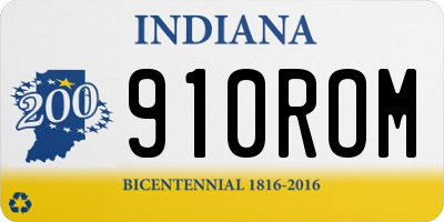 IN license plate 910ROM