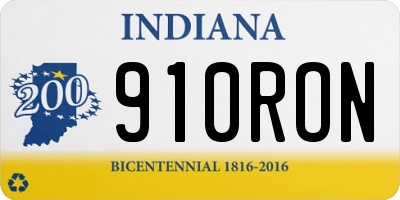 IN license plate 910RON