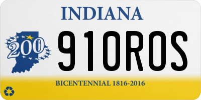 IN license plate 910ROS