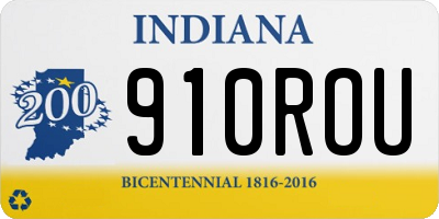 IN license plate 910ROU