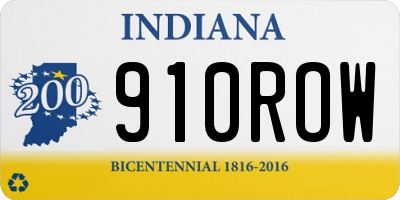 IN license plate 910ROW
