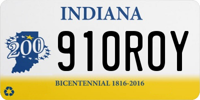 IN license plate 910ROY