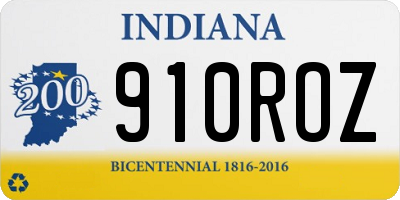 IN license plate 910ROZ