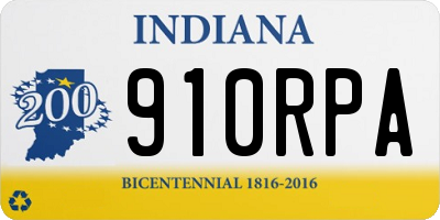 IN license plate 910RPA