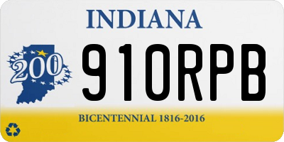 IN license plate 910RPB