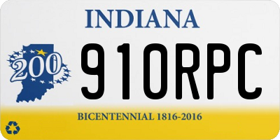 IN license plate 910RPC