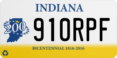 IN license plate 910RPF
