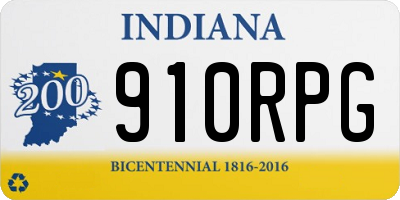 IN license plate 910RPG