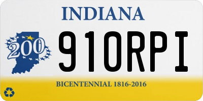IN license plate 910RPI