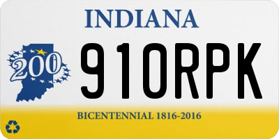 IN license plate 910RPK