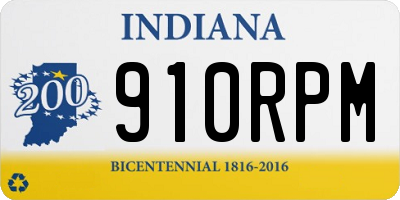 IN license plate 910RPM
