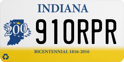 IN license plate 910RPR