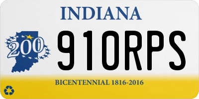 IN license plate 910RPS