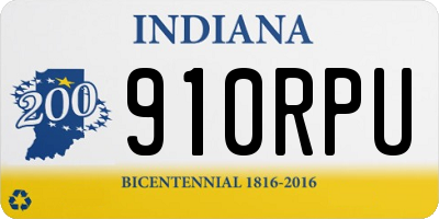 IN license plate 910RPU