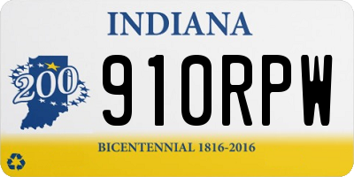 IN license plate 910RPW