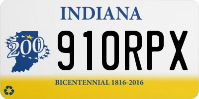 IN license plate 910RPX