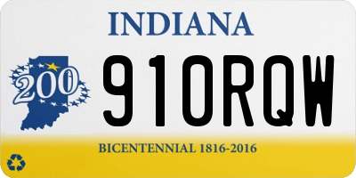 IN license plate 910RQW