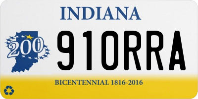 IN license plate 910RRA