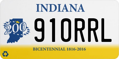 IN license plate 910RRL