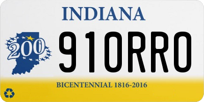 IN license plate 910RRO