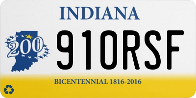 IN license plate 910RSF