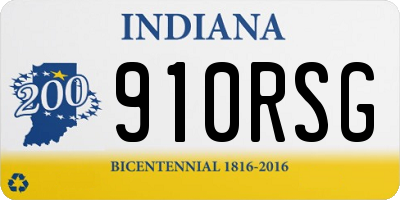 IN license plate 910RSG