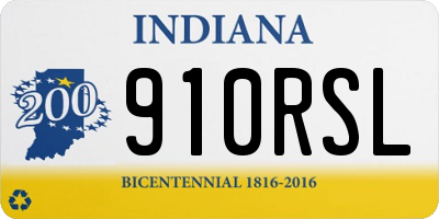 IN license plate 910RSL