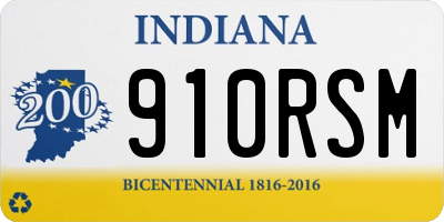 IN license plate 910RSM