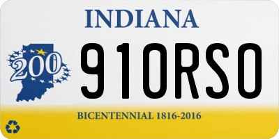 IN license plate 910RSO
