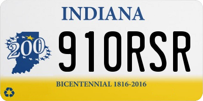 IN license plate 910RSR