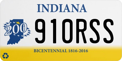 IN license plate 910RSS