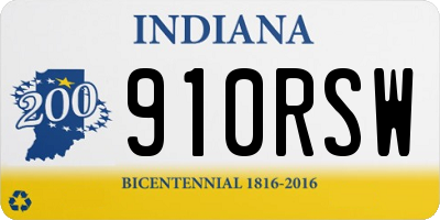 IN license plate 910RSW
