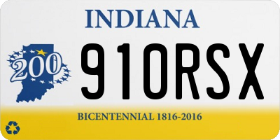 IN license plate 910RSX