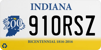 IN license plate 910RSZ