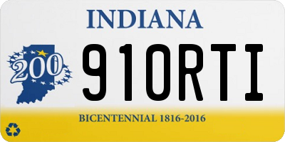 IN license plate 910RTI