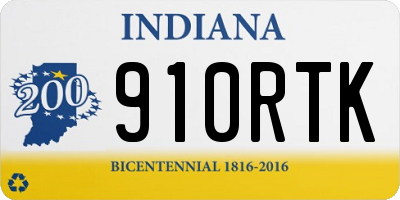 IN license plate 910RTK