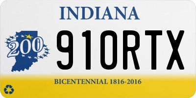 IN license plate 910RTX