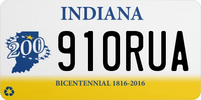 IN license plate 910RUA