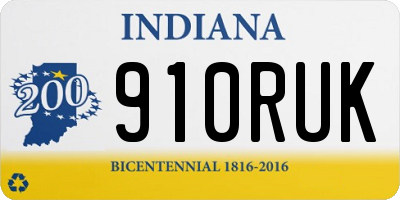 IN license plate 910RUK