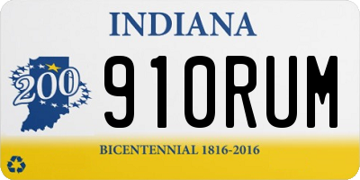 IN license plate 910RUM