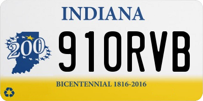 IN license plate 910RVB