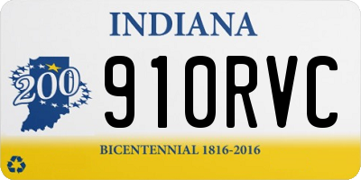 IN license plate 910RVC